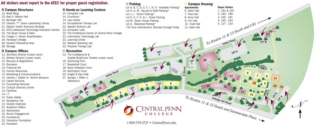 Parking at Central Penn Colelge