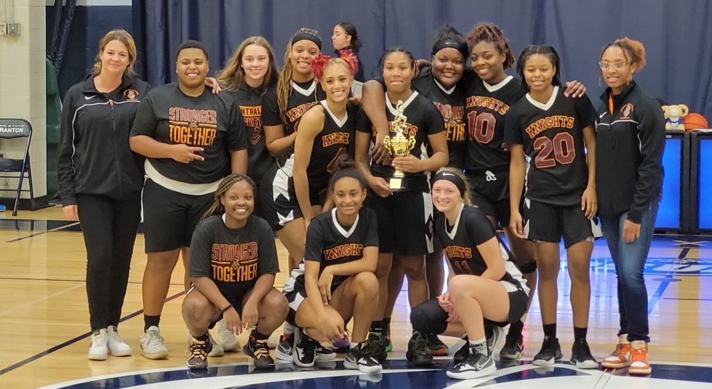 Central Penn College’s Lady Knights basketball team captured the championship at the Penn State Scranton Tip-Off Tournament this past weekend.